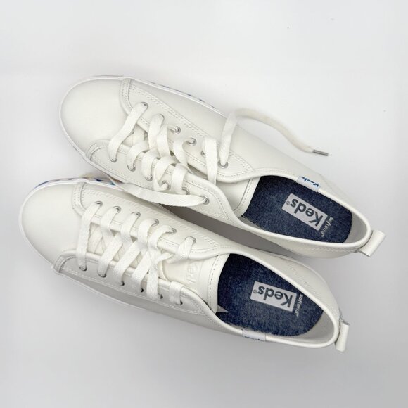 Keds Triple Up Leather Rainbow People White Platform Sneakers - Size 8.5 - NWT - Picture 4 of 8